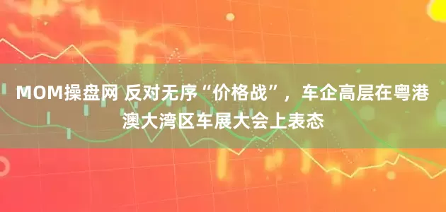 MOM操盘网 反对无序“价格战”，车企高层在粤港澳大湾区车展大会上表态